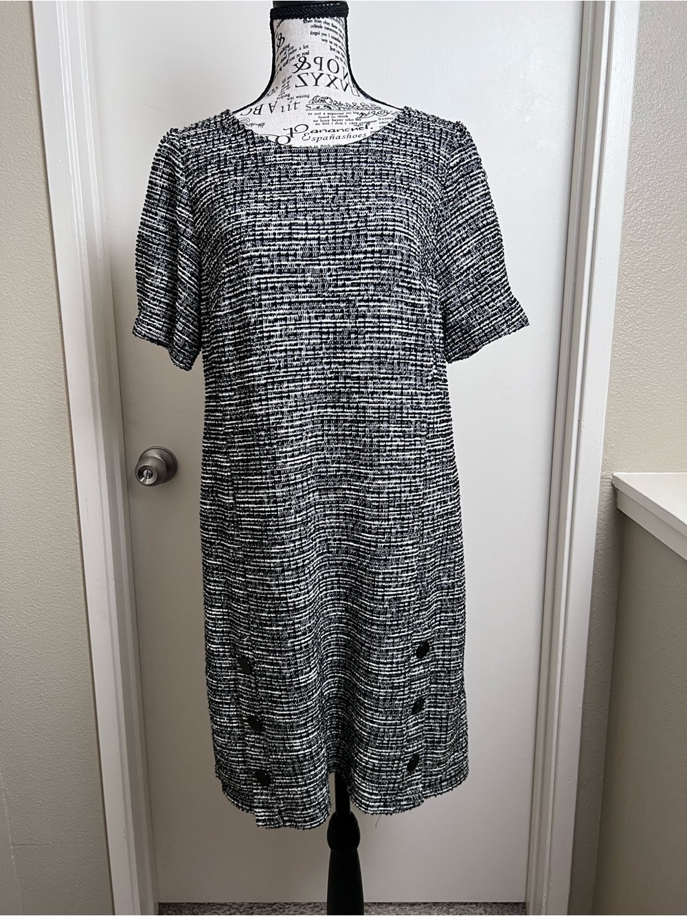 Bouclé Knit Autumn wedding guest dress office workwear Size 8